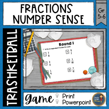 Fraction Number Sense Trashketball Math Game