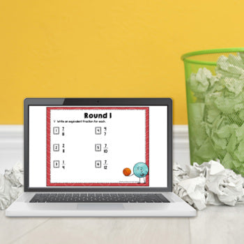 Fraction Number Sense Trashketball Math Game