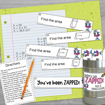 Area of Parallelograms Don't Get ZAPPED Math Game