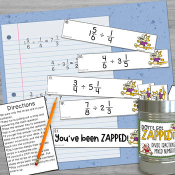 Dividing Fractions and Mixed Numbers Don't Get ZAPPED Math Game