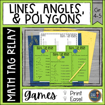 Lines, Angles, and Polygons Math Tag Relay - Math Game