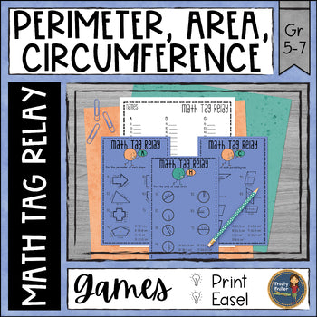 Perimeter Area Circumference Math Tag Relay - Math Game