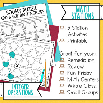 Integer Operations Math Stations