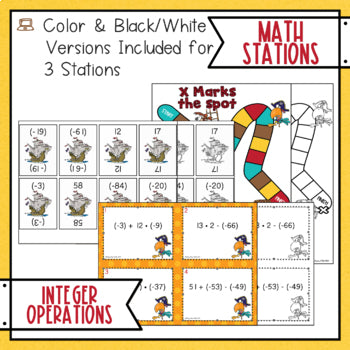 Integer Operations Math Stations