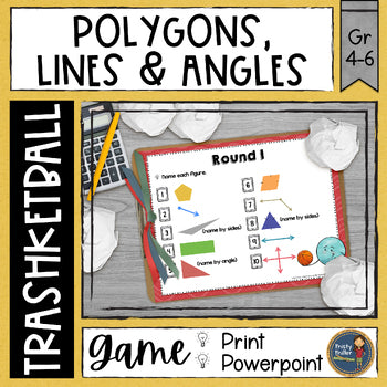 Polygons Lines and Angles Trashketball Math Game