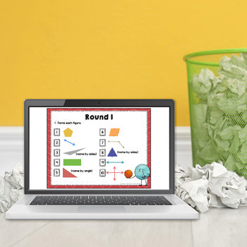 Polygons Lines and Angles Trashketball Math Game