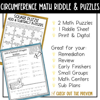 Circumference Math Activities Pi Day Middle School - No Prep - Print and Digital