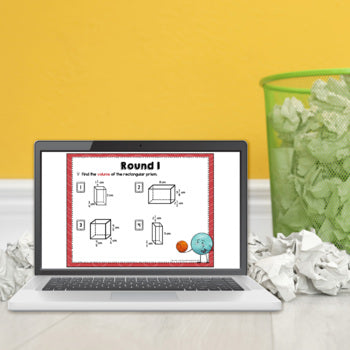 Volume and Surface Area of Rectangular Prisms 2 Trashketball Math Game