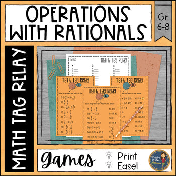 Operations with Rational Numbers Math Tag Relay - Math Game