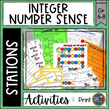 Integer Number Sense Math Stations