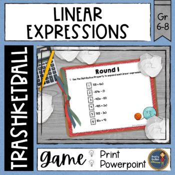 Linear Expressions Trashketball Math Game