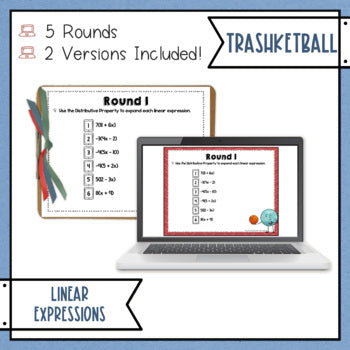 Linear Expressions Trashketball Math Game