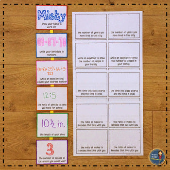 Back to School Math All About Me Printable and Digital