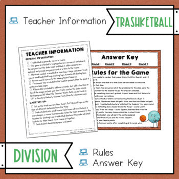 Long Division Trashketball Math Game