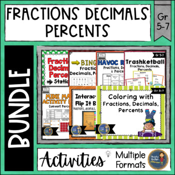 Converting Fractions Decimals and Percents Bundle Activities