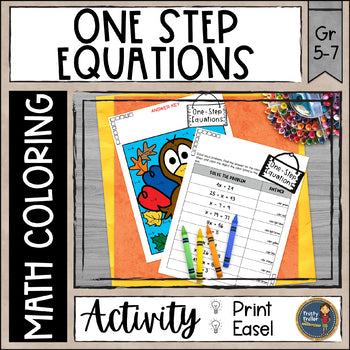 Thanksgiving Math Solving One Step Equations Coloring Page