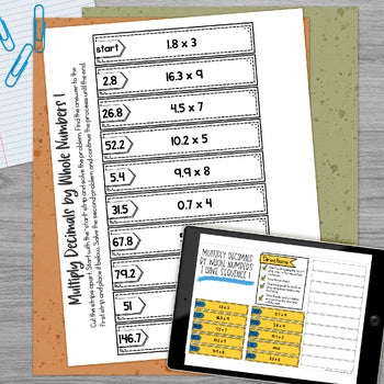 Multiply Decimals by Whole Numbers I Have It Math Cut & Paste - No Prep