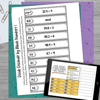 Divide Decimals by Whole Numbers I Have It Math Cut & Paste - No Prep