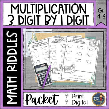 Multi-Digit Multiplication Math Riddles - 3 Digit x 1 Digit