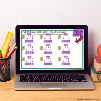 Multi-Digit Multiplication Math Riddles - 3 Digit x 1 Digit