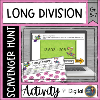 Long Division Digital Math Scavenger Hunt