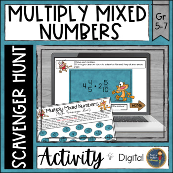 Multiplying Mixed Numbers Digital Math Scavenger Hunt