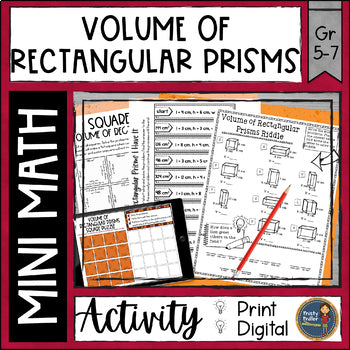 Volume of Rectangular Prisms Math Activities - Math Puzzles and Math Riddle