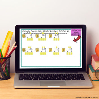 Multiplying Decimals by Whole Numbers Math with Riddles - Print and Digital