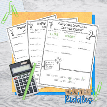 Multiplying Decimals by Decimals Math with Riddles - No Prep - Print and Digital