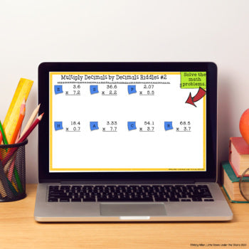 Multiplying Decimals by Decimals Math with Riddles - No Prep - Print and Digital