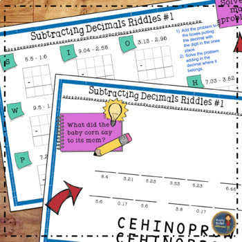 Decimals Math with Riddles Bundle