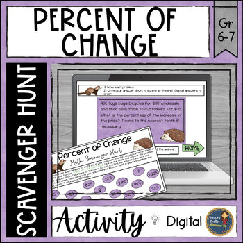 Percent of Change Word Problems Digital Math Scavenger Hunt