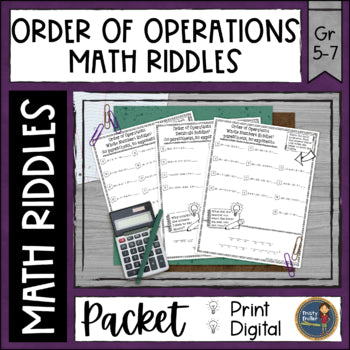 Order of Operations Math with Riddles Bundle - No Prep - Print and Digital