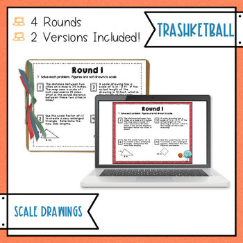 Scale Drawings and Scale Factor Trashketball Math Game