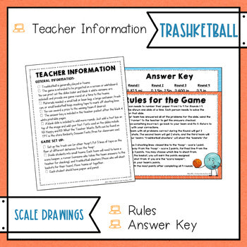 Scale Drawings and Scale Factor Trashketball Math Game