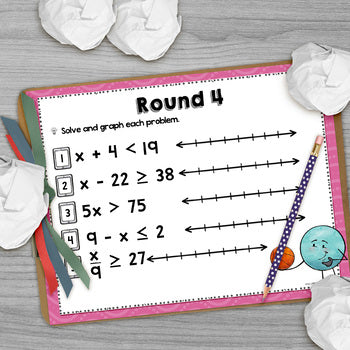 Solving One Step Inequalities Trashketball Math Game