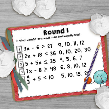 Solving Two Step Inequalities Trashketball Math Game