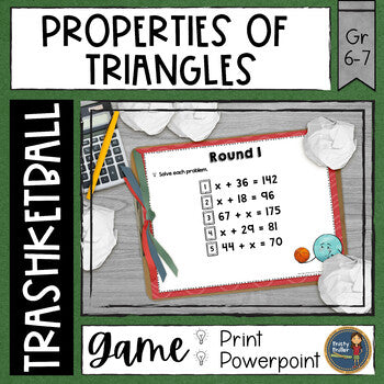 Properties of Triangles Trashketball Math Game