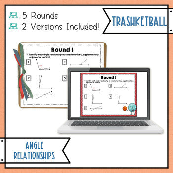 Angle Relationships Trashketball Math Game