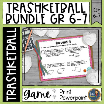 Trashketball Math Games Bundle Grades 6-7