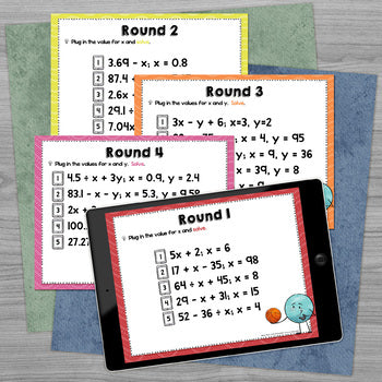 Trashketball Math Games Bundle Grades 6-7