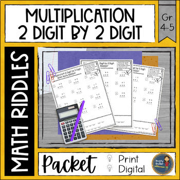 Multi-Digit Multiplication Math Riddles - 2 digit x 2 digit