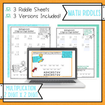 Multi-Digit Multiplication Math Riddles - 2 digit x 2 digit