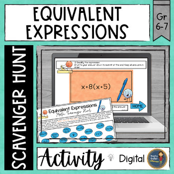 Equivalent Expressions Digital Math Scavenger Hunt