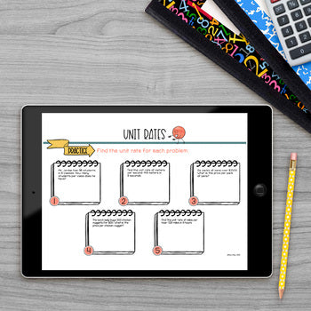 Unit Rates Math Activities Lab - Math Intervention - Sub Plans