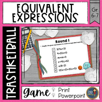 Equivalent Expressions Trashketball Math Game