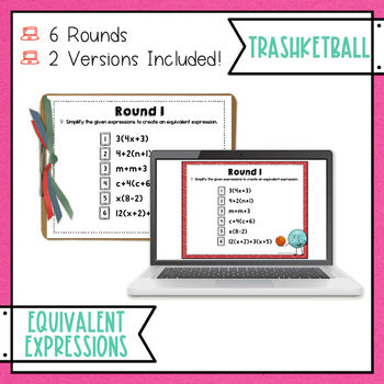 Equivalent Expressions Trashketball Math Game