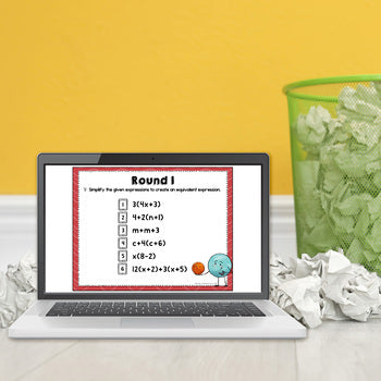 Equivalent Expressions Trashketball Math Game