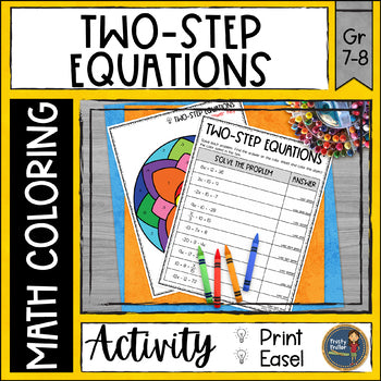 Solving Two Step Equations Math Coloring Page