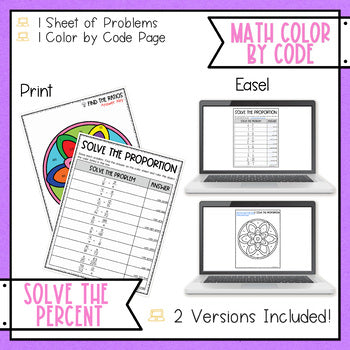 Solve the Proportions Math Coloring Page